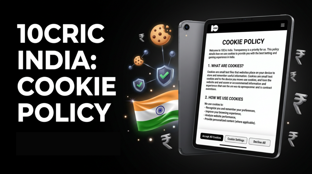 Official 10Cric India Cookie Policy covering cookie usage, secure browsing, privacy settings, and website functionality